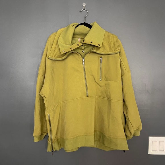 Free People Oversized Venture Pullover Sweatshirt - Green - Picture 7 of 12